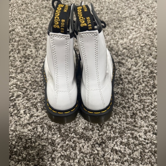Dr Martens White Patent leather lace up utility moto boots size 7 90’s grunge - Picture 7 of 13